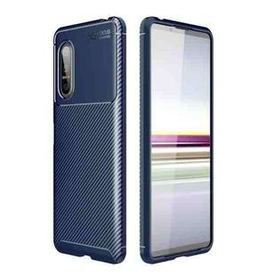 For Sony Xperia 5 II Carbon Fiber Texture Shockproof TPU Case(Blue)