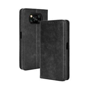 Xiaomi Poco X3 Pro / Poco X3 / Poco X3 NFCMagnetic Buckle Retro Crazy Horse Texture Horizontal Flip Leather Case with Holder & Card Slots & Photo Frame(Black)