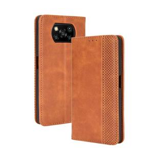 Xiaomi Poco X3 Pro / Poco X3 / Poco X3 NFCMagnetic Buckle Retro Crazy Horse Texture Horizontal Flip Leather Case with Holder & Card Slots & Photo Frame(Brown)