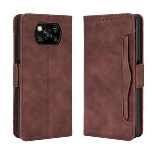 For Xiaomi Poco X3 Pro / Poco X3 / Poco X3 NFC Wallet Style Skin Feel Calf Pattern Leather Case with Separate Card Slot(Brown)