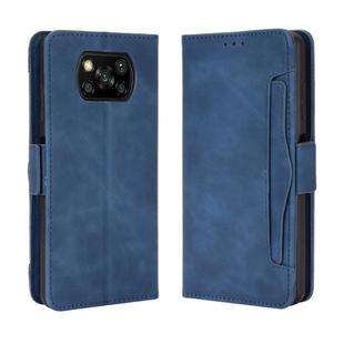 For Xiaomi Poco X3 Pro / Poco X3 / Poco X3 NFC Wallet Style Skin Feel Calf Pattern Leather Case with Separate Card Slot(Blue)