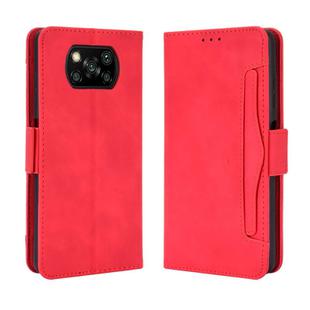 For Xiaomi Poco X3 Pro / Poco X3 / Poco X3 NFC Wallet Style Skin Feel Calf Pattern Leather Case with Separate Card Slot(Red)