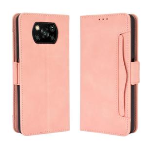 For Xiaomi Poco X3 Pro / Poco X3 / Poco X3 NFC Wallet Style Skin Feel Calf Pattern Leather Case with Separate Card Slot(Pink)