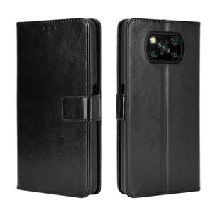 For Xiaomi Poco X3 Pro / Poco X3 / Poco X3 NFC Retro Crazy Horse Texture Horizontal Flip Leather Case with Holder & Card Slots & Photo Frame(Black)