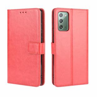 For Samsung Galaxy S20 FE 4G / 5G Retro Crazy Horse Texture Horizontal Flip Leather Case with Holder & Card Slots & Photo Frame(Red)