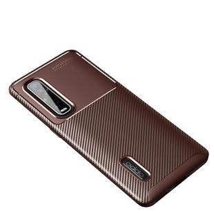 For  OPPO Realme 7 Carbon Fiber Texture Shockproof TPU Case(Brown)