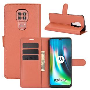 For Motorola Moto G9 / G9 Play Litchi Texture Horizontal Flip Protective Case with Holder & Card Slots & Wallet(Brown)