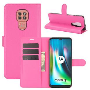 For Motorola Moto G9 / G9 Play Litchi Texture Horizontal Flip Protective Case with Holder & Card Slots & Wallet(Rose red)