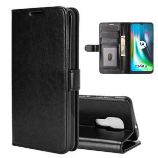 For Motorola Moto G9 / G9 Play R64 Texture Single Horizontal Flip Protective Case with Holder & Card Slots & Wallet& Photo Frame(Black)