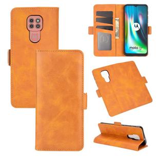 For Motorola Moto G9 / G9 Play Dual-side Magnetic Buckle Horizontal Flip Leather Case with Holder & Card Slots & Wallet(Yellow)