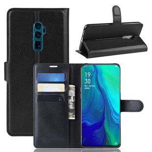 Litchi Texture Wallet Leather Stand Protective Case for OPPO Reon 10X Zoom(black)