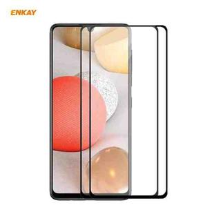 For Samsung Galaxy A42 5G 2pcs ENKAY Hat-Prince Full Glue 0.26mm 9H 2.5D Tempered Glass Full Coverage Film