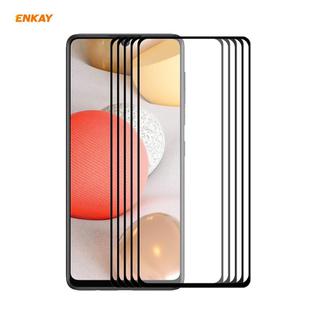 For Samsung Galaxy A42 5G 5pcs ENKAY Hat-Prince Full Glue 0.26mm 9H 2.5D Tempered Glass Full Coverage Film