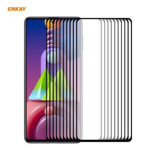 For Samsung Galaxy M51 10 PCS ENKAY Hat-Prince Full Glue 0.26mm 9H 2.5D Tempered Glass Full Coverage Film