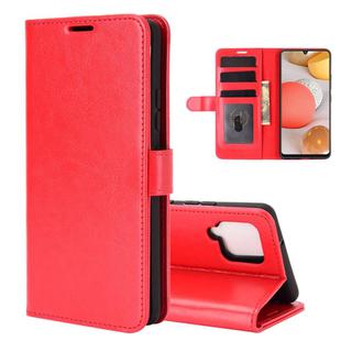 For Samsung Galaxy A42 5G R64 Texture Single Horizontal Flip Protective Case with Holder & Card Slots & Wallet& Photo Frame(Red)