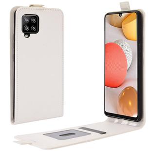 For Samsung Galaxy A42 5G  R64 Texture Single Vertical Flip Leather Protective Case with Card Slots & Photo Frame(White)