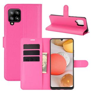 For Samsung Galaxy A42 5G Litchi Texture Horizontal Flip Protective Case with Holder & Card Slots & Wallet(Rose red)
