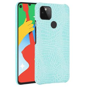 For Google Pixel 4a 5G Shockproof Crocodile Texture PC + PU Case(Light green)