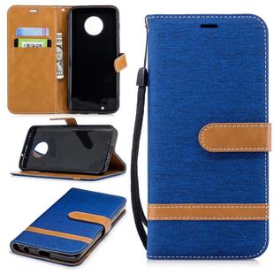Color Matching Denim Texture Leather Case for Motorola G6 , with Holder & Card Slots & Wallet & Lanyard(Royal Blue)