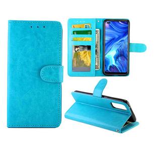 For OPPO Reno4(4G) Crazy Horse Texture Leather Horizontal Flip Protective Case with Holder & Card Slots & Wallet & Photo Frame(Baby Blue)