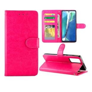 For Samsung Galaxy Note20 Crazy Horse Texture Leather Horizontal Flip Protective Case with Holder & Card Slots & Wallet & Photo Frame(Magenta)