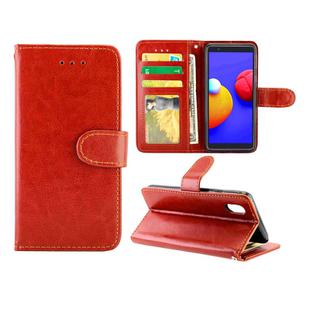For Galaxy A01 Core/M01 Core Crazy Horse Texture Leather Horizontal Flip Protective Case with Holder & Card Slots & Wallet & Photo Frame(Brown)