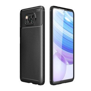 For Xiaomi Poco X3 NFC Carbon Fiber Texture Shockproof TPU Case(Black)