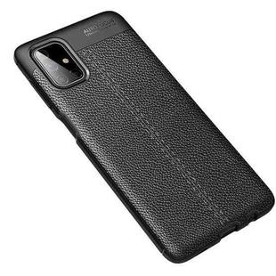 For Galaxy M51 (Side fingerprint) Litchi Texture TPU Shockproof Case(Black)