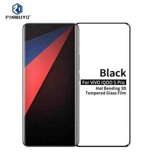 For vivo iQOO5 Pro PINWUYO 9H 3D Curved Full Screen Explosion-proof Tempered Glass Film(Black)