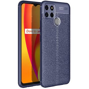 For OPPO Realme C12 Litchi Texture TPU Shockproof Case(Navy Blue)