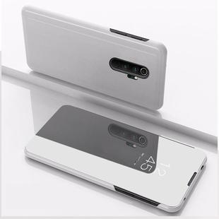 For Xiaomi Redmi 9 Plated Mirror Horizontal Flip Leather Case with Holder(Silver)