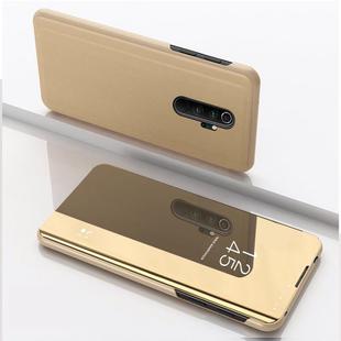 For Xiaomi Redmi 9 Plated Mirror Horizontal Flip Leather Case with Holder(Gold)