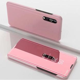 For Xiaomi Redmi 9A Plated Mirror Horizontal Flip Leather Case with Holder(Rose Gold)