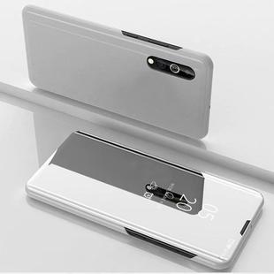 For Xiaomi Redmi 9A Plated Mirror Horizontal Flip Leather Case with Holder(Silver)