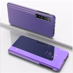 For Xiaomi Mi 10 Ultra Plated Mirror Horizontal Flip Leather Case with Holder(Purple Blue)