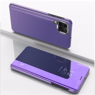 For OPPO Realme C15 Plated Mirror Horizontal Flip Leather Case with Holder(Purple Blue)