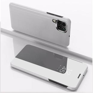 For OPPO Realme C15 Plated Mirror Horizontal Flip Leather Case with Holder(Silver)