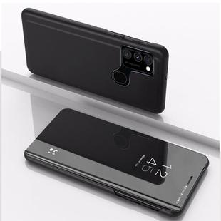 For OPPO A53 2020 Plated Mirror Horizontal Flip Leather Case with Holder(Black)