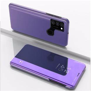 For OPPO A53 2020 Plated Mirror Horizontal Flip Leather Case with Holder(Purple Blue)