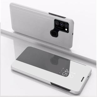 For OPPO A53 2020 Plated Mirror Horizontal Flip Leather Case with Holder(Silver)