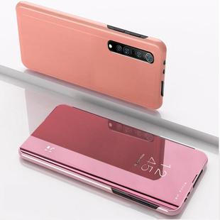 For OPPO Realme 7 Plated Mirror Horizontal Flip Leather Case with Holder(Rose Gold)