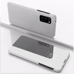For OPPO Realme 7 Pro Plated Mirror Horizontal Flip Leather Case with Holder(Silver)