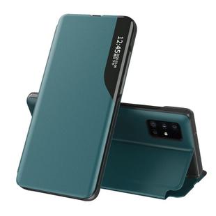 For Galaxy  Note 20 Ultra Side Display Magnetic Shockproof Horizontal Flip Leather Case with Holder(Green)