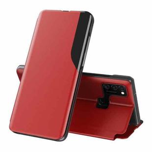 For Galaxy M31/M30S/M21 Side Display Magnetic Shockproof Horizontal Flip Leather Case with Holder(Red)