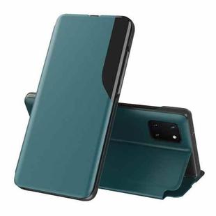 For Galaxy A81/Note 10 Lite/M60S Side Display Magnetic Shockproof Horizontal Flip Leather Case with Holder(Green)