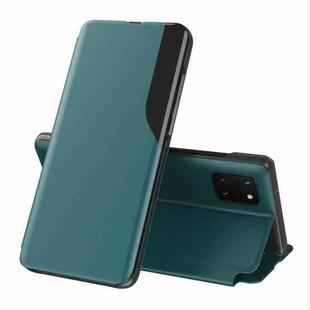 For Galaxy A91/S10 Lite/M80S Side Display Magnetic Shockproof Horizontal Flip Leather Case with Holder(Green)