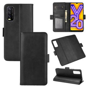 For VIVO Y20 Dual-side Magnetic Buckle Horizontal Flip Leather Case with Holder & Card Slots & Wallet(Black)