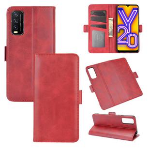 For VIVO Y20 Dual-side Magnetic Buckle Horizontal Flip Leather Case with Holder & Card Slots & Wallet(Red)