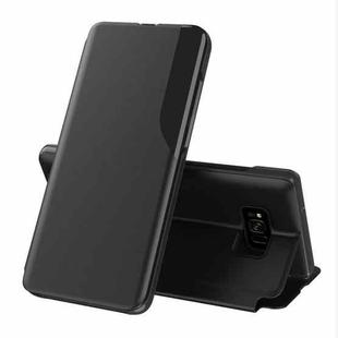 For Samsung Galaxy S8 Side Display Magnetic Shockproof Horizontal Flip Leather Case with Holder(Black)