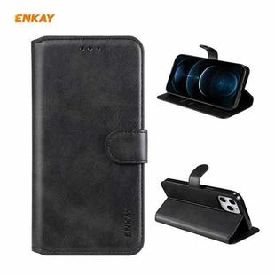 For iPhone 12 Pro Max ENKAY Hat-Prince ENK-PUC023 Horizontal Flip Leather Case with Holder & Card Slots & Wallet(Black)